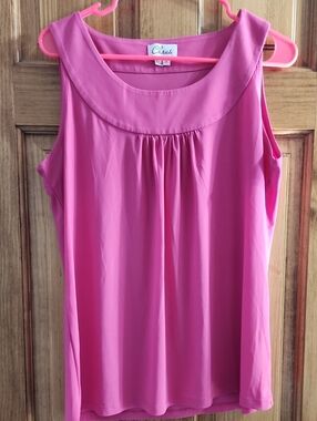 Chaus Pink Sleeveless Scoop Neck Tank Top
